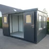 Container bureau anthracite 4x2m avec double porte et fenêtre