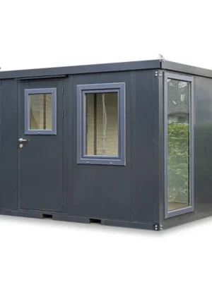 Container bureau anthracite 4x2m avec double porte et fenêtre