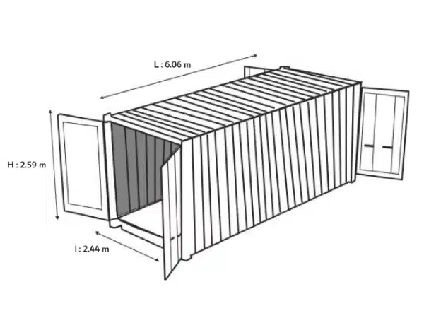 Container 20 Pieds Double Door